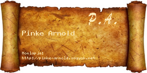 Pinke Arnold névjegykártya